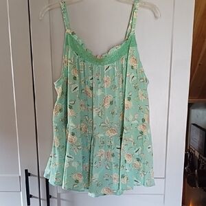 torrid Mint Green Floral Lace-Trim Camisole